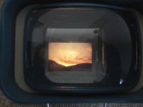 Full Vintage Carousel Slide Tray With Photo Slides Of Magnificent Sunrise/Sunset Scenes And More