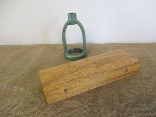 Nice Set Of Square Hole Drill Bits In A Beveld Edged Lidded Wooden Box Plus Drill Attachment.