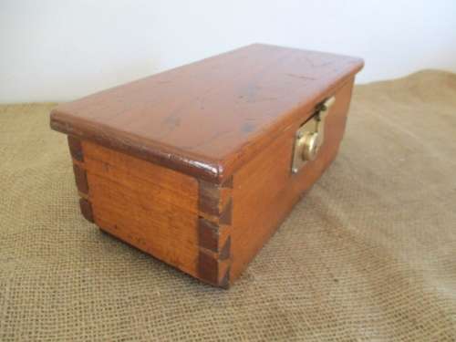 Characterful And Charming Vintage Hand Made Wooden Box With Dovetail Joints