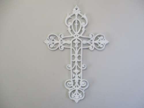 Very Pretty Vintage Cast Iron Wall Hanging Cross