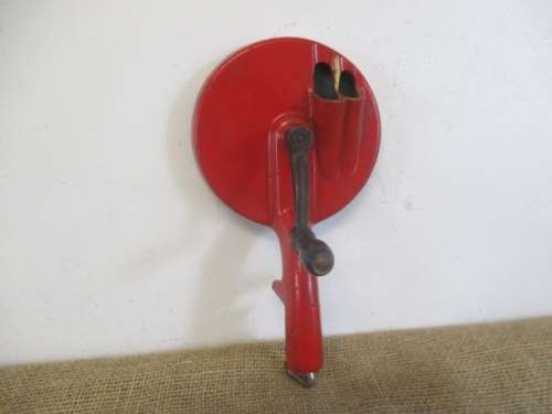 Lovely Vintage Twin Feeder Cast Iron Table Mount Bean Slicer