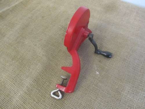 Lovely Vintage Twin Feeder Cast Iron Table Mount Bean Slicer