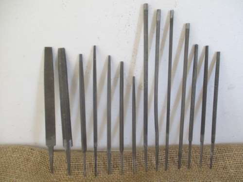 Nice Handy Collection Of Useful Smaller Round, Flat, Triangle & Square Steels Files