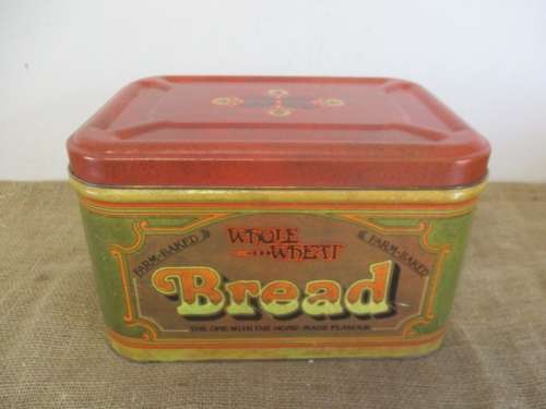 Beautiful Vintage Farm-Baked Whole Wheat Bread Bin By Metal Box SA. Ltd    1960`s - 1970`s