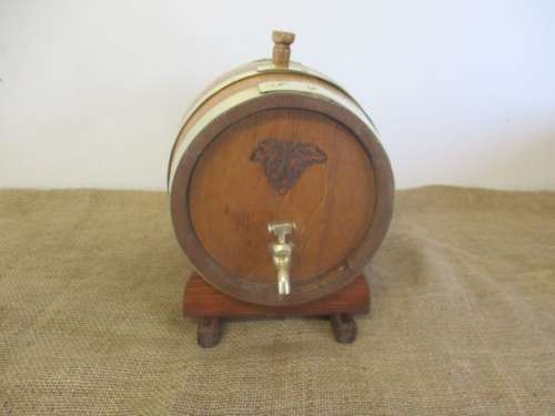 Exact Replica Of The Real McCoy....An Outstanding Vintage Oak Wine Barrel With Brass Tap And Straps