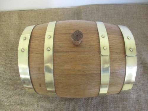 Exact Replica Of The Real McCoy....An Outstanding Vintage Oak Wine Barrel With Brass Tap And Straps