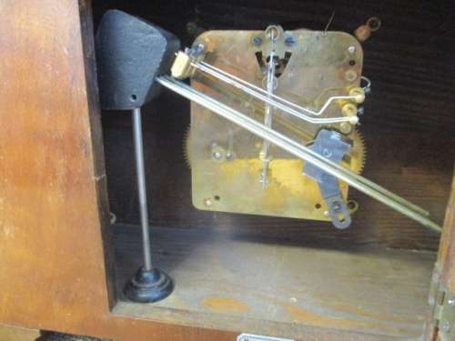 Very Rare And Old Vintage Mantle Clock With Winding Up Key                      Approx 1930`s