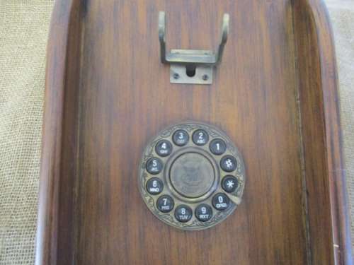 Beautiful Vintage Zhiyin Collections Wall Mount Wooden And Brass Landline Telephone