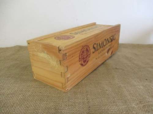 Nice Sturdy Simonsig Cabernet Sauvignon 1,5Litre Wooden Wine Box With Sliding Lid
