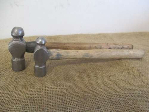 Nice Handy Pair Of Vintage 600gr & 400gr Small Ball Pein Hammers