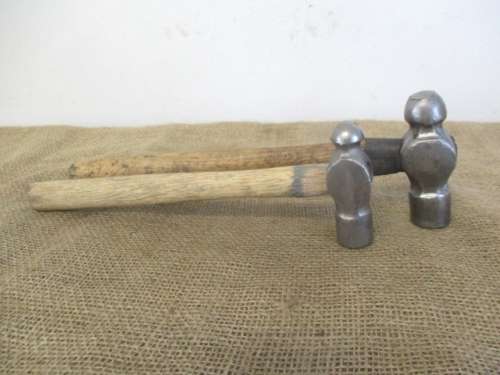 Nice Handy Pair Of Vintage 600gr & 400gr Small Ball Pein Hammers