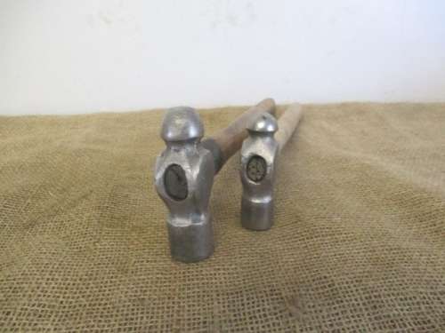 Nice Handy Pair Of Vintage 600gr & 400gr Small Ball Pein Hammers