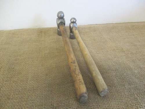 Nice Handy Pair Of Vintage 600gr & 400gr Small Ball Pein Hammers