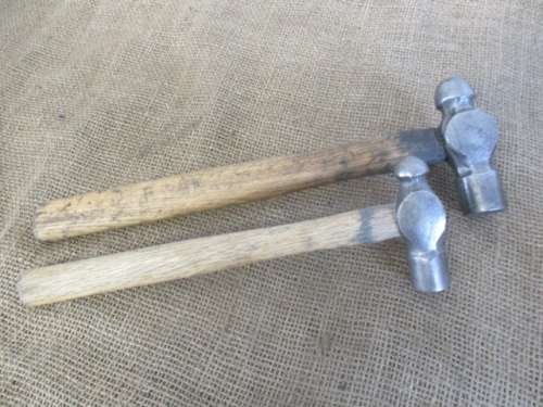 Nice Handy Pair Of Vintage 600gr & 400gr Small Ball Pein Hammers