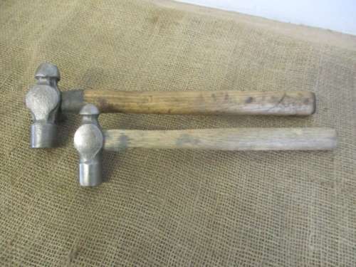 Nice Handy Pair Of Vintage 600gr & 400gr Small Ball Pein Hammers