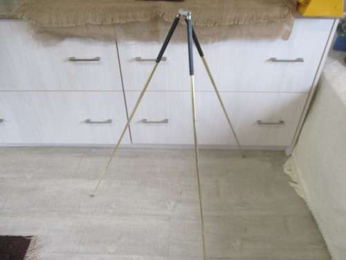 Beautiful Vintage Mei Brass/Metal Portable Tripod In Geniune Leather Sleeve          Made In Germany