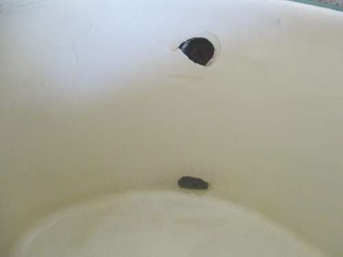 For Only Antiques Bid Only - Rare Vintage Set Of Old Fashioned Enamel Triangular Pots