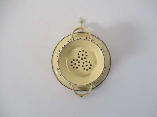 For Lorna`s Bid Only - Beautiful Vintage Old Fashioned Enamel Food Colander/Strainer
