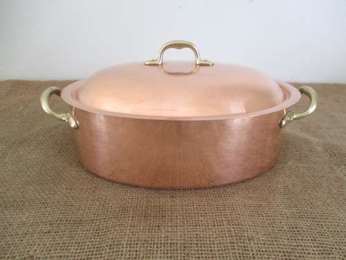 Another Rare One...This Magnificent Sizable Vintage Bongusto Copper Casserole      Made In Italy