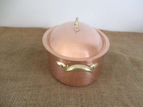 Another Rare One...This Magnificent Sizable Vintage Bongusto Copper Casserole      Made In Italy