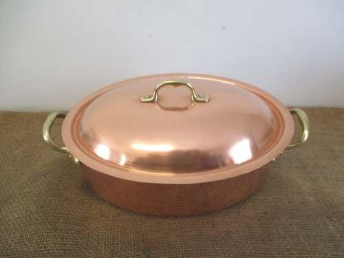 Another Rare One...This Magnificent Sizable Vintage Bongusto Copper Casserole      Made In Italy
