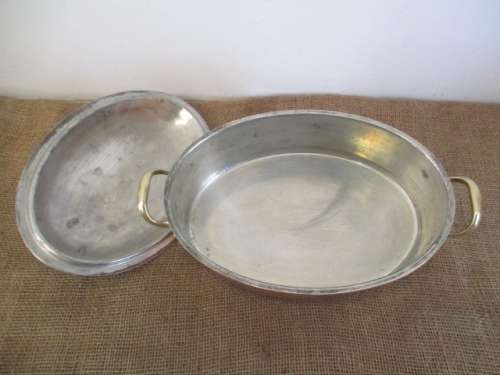 Another Rare One...This Magnificent Sizable Vintage Bongusto Copper Casserole      Made In Italy