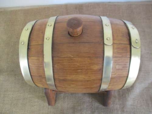 Exact Replica Of The Real McCoy....Very Fine Large Vintage Oak Wine Barrel With Brass Tap And Straps