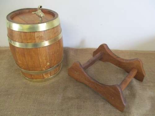 Exact Replica Of The Real McCoy....Very Fine Large Vintage Oak Wine Barrel With Brass Tap And Straps