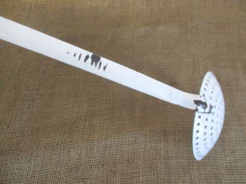 ForLorna`s Bid Only - Two Golden Oldies.....Vintage Enamel Skimmer & Vintage Enamel Soup Ladle
