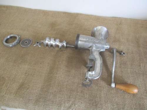 Perfect And Complete Vintage Cast Iron No 8 Husqvarna Reliance Meat Mincer         Made In Sweden