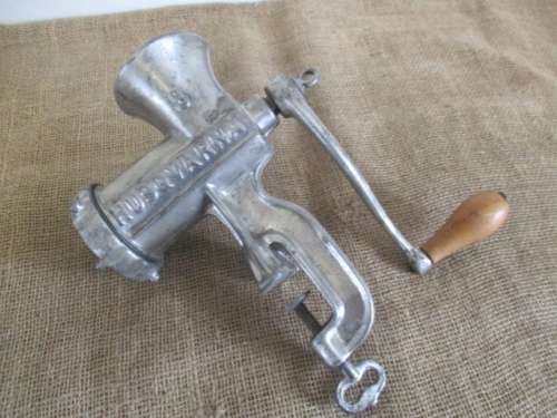 Perfect And Complete Vintage Cast Iron No 8 Husqvarna Reliance Meat Mincer         Made In Sweden
