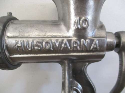 Very Beautiful And Complete Vintage Cast Iron No 10 Husqvarna Reliance Meat Mincer    Sweden