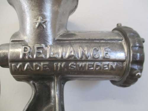 Very Beautiful And Complete Vintage Cast Iron No 10 Husqvarna Reliance Meat Mincer    Sweden