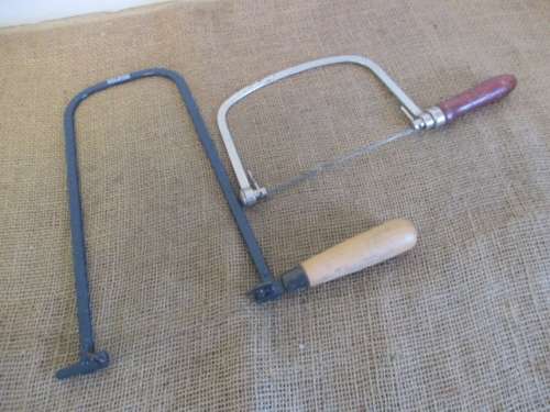 Nice 5 1/2 inch & Eclipse 12 inch Carpenter`s Deep Fret Coping Saws With Blades