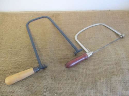 Nice 5 1/2 inch & Eclipse 12 inch Carpenter`s Deep Fret Coping Saws With Blades