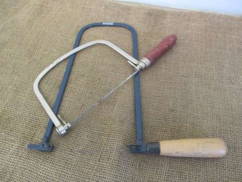 Nice 5 1/2 inch & Eclipse 12 inch Carpenter`s Deep Fret Coping Saws With Blades