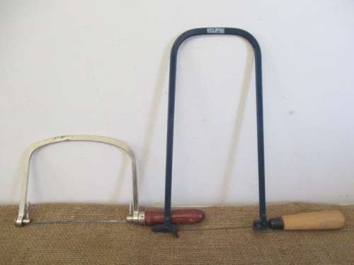 Nice 5 1/2 inch & Eclipse 12 inch Carpenter`s Deep Fret Coping Saws With Blades