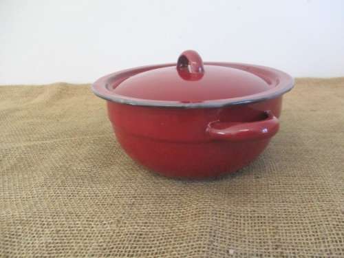 For Lorna`s bid only - Smart Old Enamel Lidded Dish