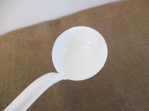 Large Vintage Enamel Strainer & Smaller Vintage Enamel Soup Ladle