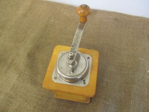 A Splendid Vintage Zassenhaus Wooden And Metal Coffee Grinder                West Germany