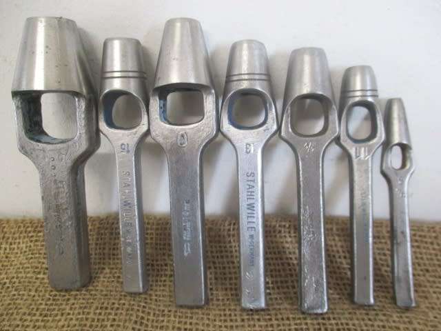 Superb Vintage Heavy Duty Mixed Brand Leather Hollow Punch Set