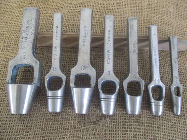 Superb Vintage Heavy Duty Mixed Brand Leather Hollow Punch Set