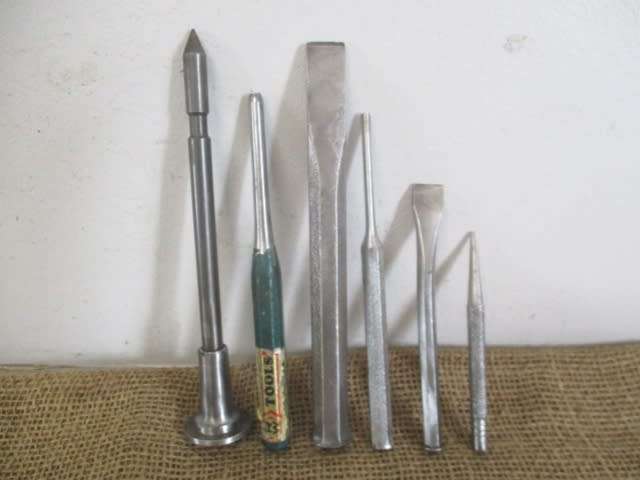 Great Collection Of Mostly Vintage Cold Chisels, Centre Punches & Pin Punches