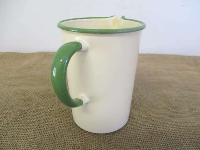 Lovely Genuine Vintage Old Fashioned Enamel 40oz /2pt /1000gr Measuring Jug