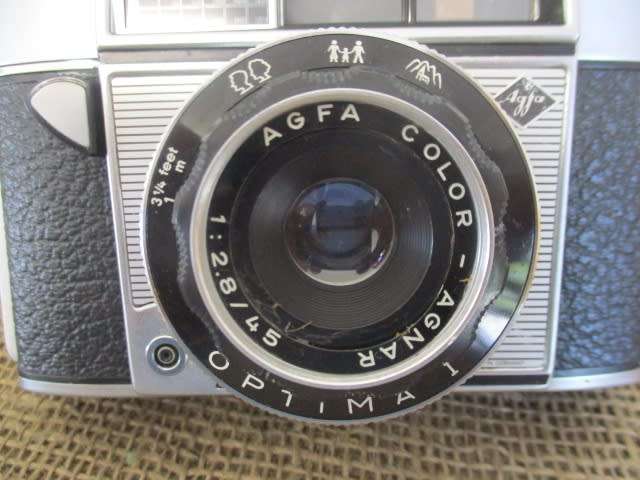 Vintage Agfa Optima 1 Film Camera With Film And In Original Leather Pouch With Shoulder Strap
