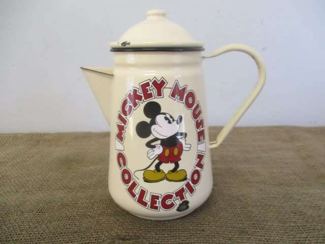 Rare Vintage `Mickey Mouse Collection` Disney Enamel Coffee Pot