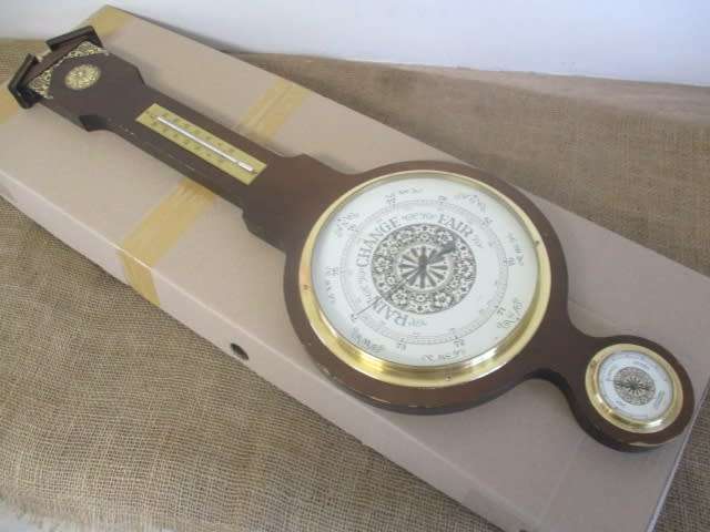 Very Rare...Gigantic Vintage Wall Mounted Springbok Barometer, Thermometer & Hygrometer