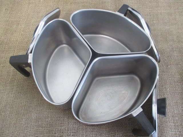 Magnificant Vintage Hendlers Pointerware 18/8 Stainless Steel Triangular Pot Set