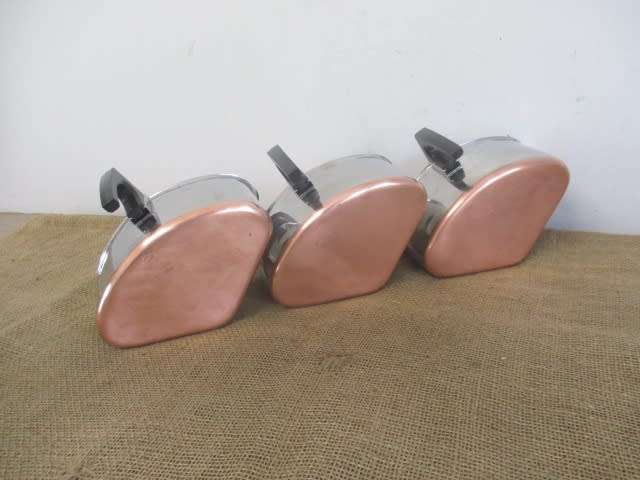 Magnificant Vintage Hendlers Pointerware 18/8 Stainless Steel Triangular Pot Set