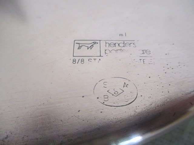 Magnificant Vintage Hendlers Pointerware 18/8 Stainless Steel Triangular Pot Set